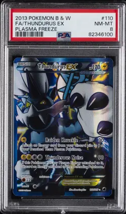 2013 POKEMON B&W PLASMA FREEZE #110 FULL ART/THUNDURUS EX PSA 8 - Image 1