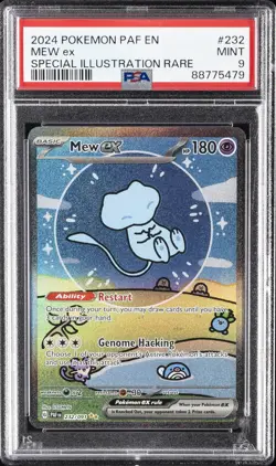 2024 POKEMON PAF EN-PALDEAN FATES SPECIAL ILLUSTRATION RARE #232 MEW EX PSA 9 - Image 1