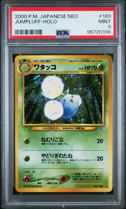 PSA 9 Pokemon TCG 2000 Neo #189 Jumpluff Holo Japanese - Image 1