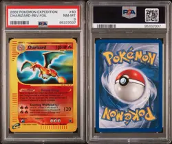 2002 POKEMON EXPEDITION #40 CHARIZARD-REVERSE HOLO FOIL PSA 8 - Image 3