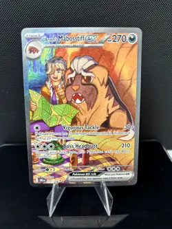 Pokemon Destined Rivals Arven's Mabosstiff EX 235/182 Special Illustration Rare - Image 1