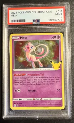 2021 POKEMON CELEBRATIONS #011 MEW PSA 9 - Image 1