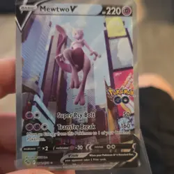 Pokemon TCG Mewtwo V Pokemon GO Holo Ultra Rare Psychic 220 HP 030/078 - Image 1