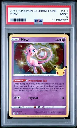 2021 POKEMON CELEBRATIONS #011 MEW PSA 9 - Image 1