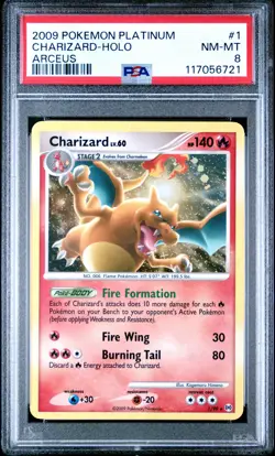 2009 POKEMON PLATINUM ARCEUS #1 CHARIZARD-HOLO PSA 8 - Image 1