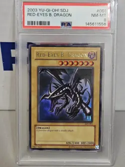 Yu-Gi-Oh Red-Eyes B. Dragon SDJ-001 PSA 8 2003 Starter Deck Joey Ultra Rare - Image 1