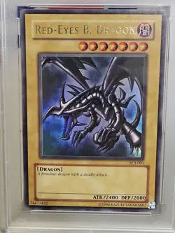 Yu-Gi-Oh Red-Eyes B. Dragon SDJ-001 PSA 8 2003 Starter Deck Joey Ultra Rare - Image 3