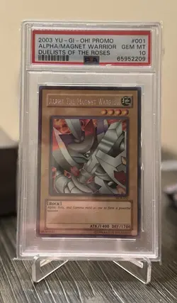 2003 Alpha The Magnet Warrior DOR-001 PSA 10 (Duelist of the Roses Promo) - Image 1