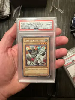 2003 Alpha The Magnet Warrior DOR-001 PSA 10 (Duelist of the Roses Promo) - Image 3