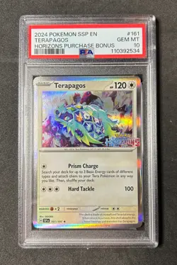 PSA 10 GEM MINT Terapagos Holo Horizons Purchase Promo #161 Pokemon Card TCG - Image 1