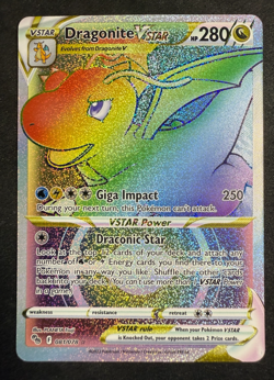 Dragonite VSTAR Rainbow Pokemon GO 081/078 Pokemon Card TCG NM - Image 1