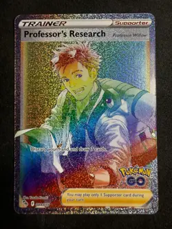 Professor's Research Rainbow Full Art Trainer Pokemon GO Pokemon Card TCG NM - Image 1