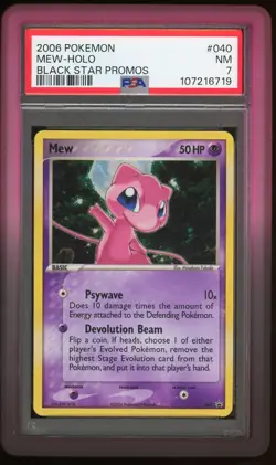 PSA 7 NM Mew Holo Black Star Promo 040 Pokemon Card TCG - Image 1