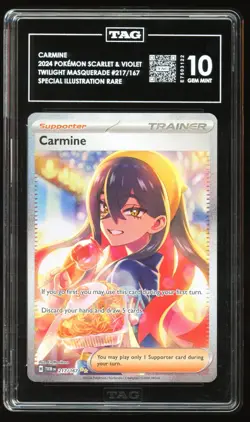 TAG 10 GEM MINT Carmine SIR Twilight Masquerade #217 Pokemon Card TCG - Image 1