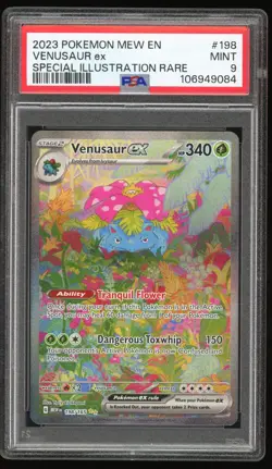 PSA 9 MINT Venusaur EX SIR 151 English #198 Pokemon Card TCG - Image 1