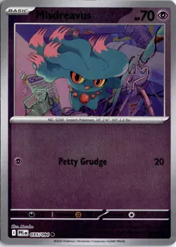 Misdreavus 035/094 Reverse Holo ME02: Phantasmal Flames Pokemon Card TCG - Image 1
