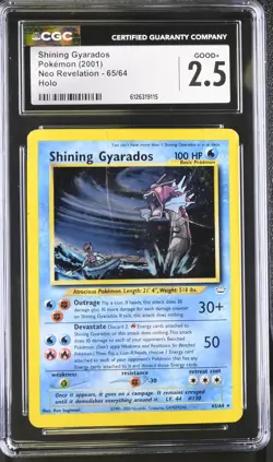 CGC 2.5 Shining Gyarados 2001 Neo Revelation 65/64 Holo Pokemon Card - Image 1