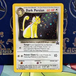Dark Persian Pokemon Card WOTC Black Star Promo #17 Holo SWIRL 2000 NM - Image 1