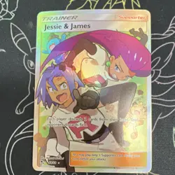Pokemon Jessie & James Full Art Trainer Supporter Hidden Fates Holo 68/68 - Image 1