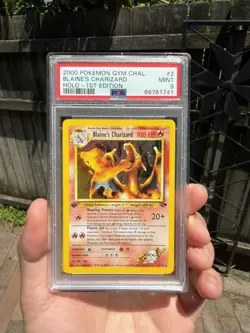 Pokemon PSA 9 1st Edition Gym Challenge Blaine's Charizard Holo - Image 3
