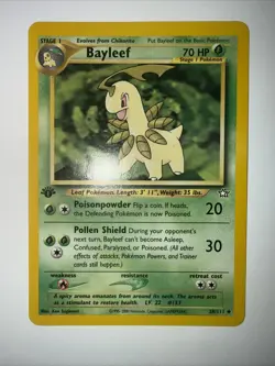 Bayleef - Pokemon Neo Genesis First 1st Edition #28 - Uncommon - Image 1