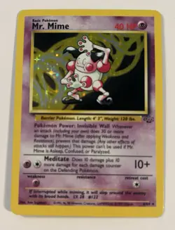 Pokemon TCG Jungle Mr. Mime 6/64 Holo Unlimited Holo Rare LP - Image 1