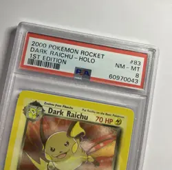 PSA 8 Dark Raichu 1st Edition Holo Team Rocket Secret Rare 83/82 WOTC Pokemon - Image 3