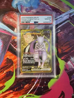 Pokemon Team Rocket's Mewtwo ex 240/182 EX Holo Sv10 Hyper Rare PSA 10 - Image 1