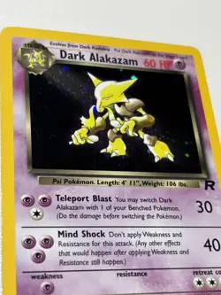 Pokemon 2000 DARK ALAKAZAM HOLO 1/82 Team Rocket set Rare NM - Image 3