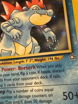 2000 Pokemon Feraligatr 1st Edition Holo Neo Genesis 4/111 PSA 9 MINT Swirl 🌀 - Image 2