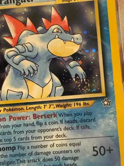 2000 Pokemon Feraligatr 1st Edition Holo Neo Genesis 4/111 PSA 9 MINT Swirl 🌀 - Image 3