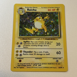 Pokemon 1999 RAICHU HOLO 14/102 BASE set Rare LP NM - Image 1