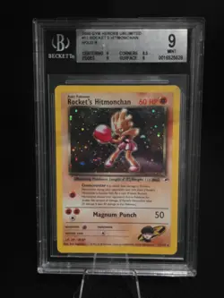 2000 Pokemon Gym Heroes Rocket's Hitmonchan Holo 11/132 BGS 9 Mint - Image 1