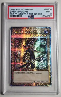 2025 YU-GI-OH! QUARTER CENTURY STAMPEDE Dark Magician RA04-EN106 QCR PSA 9 - Image 1
