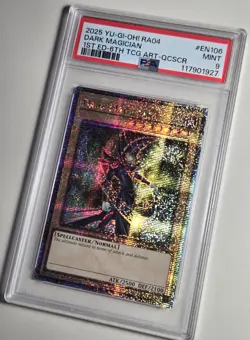 2025 YU-GI-OH! QUARTER CENTURY STAMPEDE Dark Magician RA04-EN106 QCR PSA 9 - Image 3
