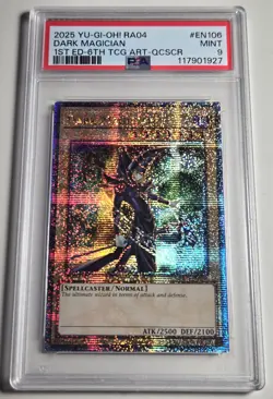 2025 YU-GI-OH! QUARTER CENTURY STAMPEDE Dark Magician RA04-EN106 QCR PSA 9 - Image 4