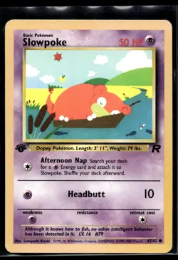 2000 Pokemon Rocket 67 Slowpoke 1st Edition LP - Image 1