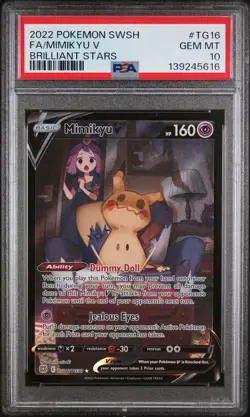 MIMIKYU V PSA 10 2022 POKEMON SWORD & SHIELD BRILLIANT STARS #TG16/TG30 FA 286 - Image 1