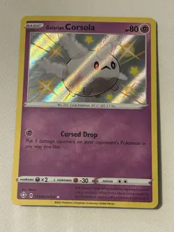 Pokemon TCG Galarian Corsola SV049/SV122 Shining Fates: Shiny Vault Holo - Image 1
