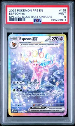 2025 POKEMON PRE EN-PRISMATIC EVOLUTIONS #155 ESPEON EX PSA 9 - Image 1