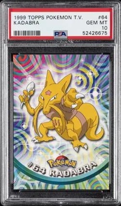 1999 TOPPS POKEMON TV #64 KADABRA PSA 10 - Image 1