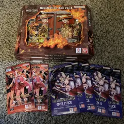 One Piece TCG English - 3x Illustration Vol 5, Including 7 Booster Packs - Image 1