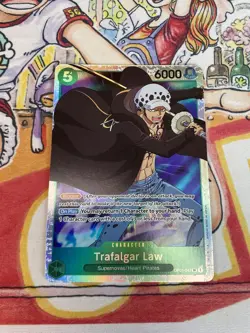 One Piece Card Game English Romance Dawn SR OP01-047 Trafalgar Law - PRE-ERRATA - Image 1