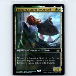 MTG Emmara Soul of the Accord 168 Game Day Promo Foil R NM Magic Card TCG CCG - Image 1