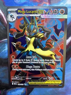 Pokemon TCG Mega Lucario EX Full Art Holo Card Lot Of 3Ultra Rare Mega Evolution - Image 1