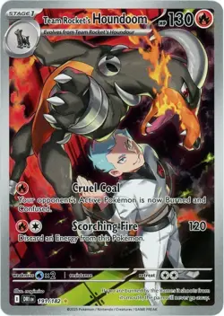 Pokemon TCG Team Rockets Houndoom Illustration Rare Card 191/182 Destined Rivals - Image 1