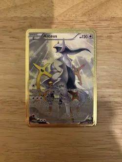 Pokemon TCG Arceus XY83 Gold Metal Card - Collectible Gift/Display - Image 1