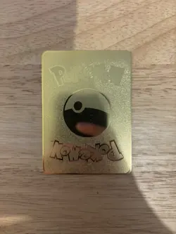 Pokemon Santachu Gold Metal Card - Collectible Gift/Display - Image 2