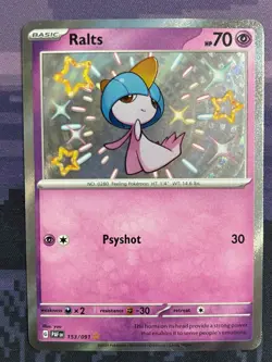 Ralts 153/091 Pokemon Paldean Fates Shiny Rare Near Mint Card NM 1 - Image 1