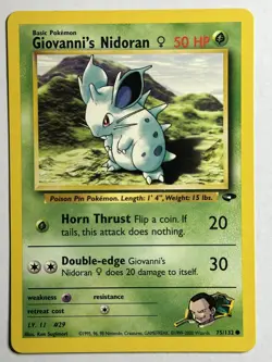 Giovanni's Nidoran F Gym Challenge 075/132 MP-LP Pokemon Card - Image 1